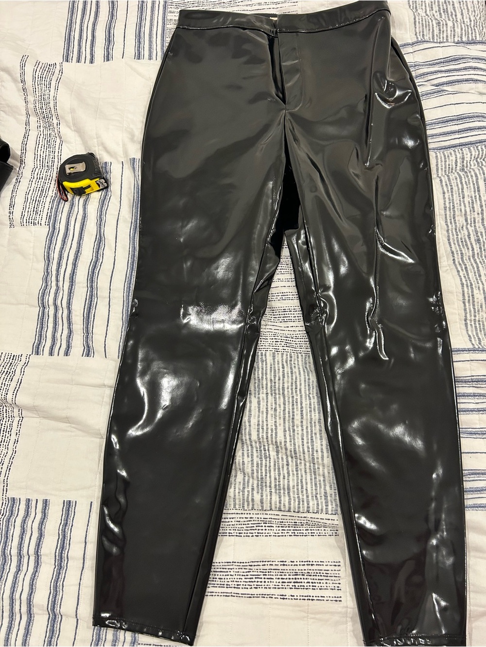 H&M Black Shiny Vinyl-Look Leggings